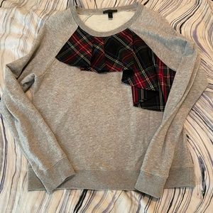J Crew sweater with tartan